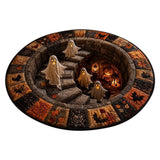 3D Halloween Area Rug Round Non Slip Soft for Bedroom Living Room Style 1
