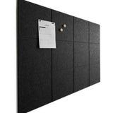 12Pcs Large Felt Bulletin Board Wall Tiles for Office & HomePanels Black