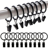 18-Pack Metal Curtain Ring Clips 4.0mm Wire with 50mm Inner Diameter Black