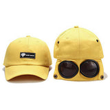 2 in 1 Eye Shade Baseball Cap Adjustable Cotton Blend Yellow