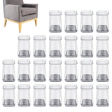 24Pcs TPE Felt Chair Leg Floor Protectors for Hardwood Small