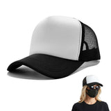 Adjustable Baseball Cap Breathable Mesh Trucker Hat for Outdoor Black