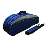 Badminton Racket Bag Holds 4-6 with Shoe Compartment Shoulder Strap Blue