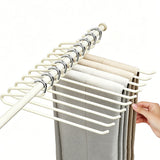 10PCS Open Ended Pants Hangers Non Slip Heavy Duty Metal Hangers for Closet Cream White