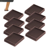 8 PCS Rubber Furniture Leg Floor Protectors with Anti Slip Textured Base Brown