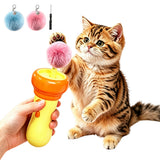 Retractable Cat Teaser Launcher Automatic with 2 Plush Balls for Cats Dogs Orange