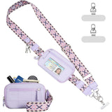 Phone Lanyard Clip and Go Strap with Wallet Crossbody Purple