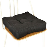PP Cotton Padded Seat Cushion Thickened Rolled Edge for Chairs Black