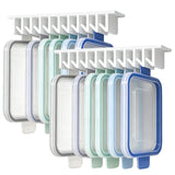 2 Pcs 10 Slot Under Shelf Lid Organizer Slide In for Kitchen Cabinet Storage White