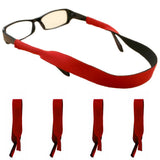 5Pcs Neoprene Adjustable Sunglasses Retainer Strap for Sports Red