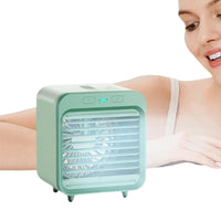 Portable Air Conditioner Fan 3 Speeds Cooling Humidifier Fan for Room Desk Bedroom Office Green