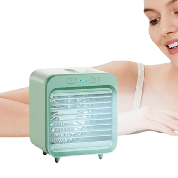 Portable Air Conditioner Fan 3 Speeds Cooling Humidifier Fan for Room Desk Bedroom Office Green