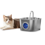 USB 2.2L Stainless Steel Pet Water Fountain for Cats & Small Dogs Style 1