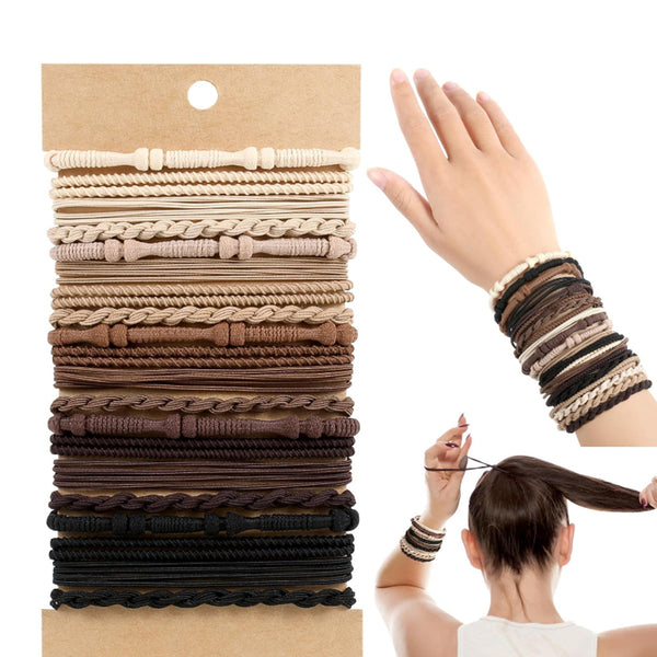 20Pcs Set Boho Hair Ties Multi-color Bracelets Hair Ties Hair Styling Accessory Style 1