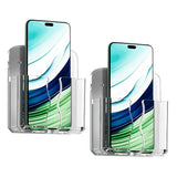 2 PCS No Drill Wall Phone Holder Clear Phone Stand for Home Transparent