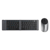 Wireless Keyboard Mouse Set Foldable Tri-Mode Bluetooth 2.4G Dark Gray