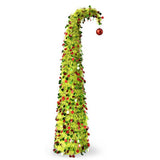 1.5m Collapsible Crooked Christmas Tree PET Tinsel Decoration Light Green