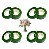 12 Pcs Floral Tape Crepe Paper for Bouquet Wrapping and Crafts Dark Green