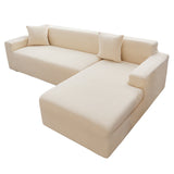 Elastic T-Shaped Jacquard Sofa Slipcover Full Cover for 1-4 Seater Yellow