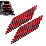 20 PCS Car Interior Air Vent Decorative Trim Strip Universal Fit for All Models Red