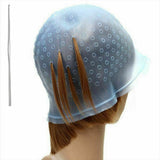 Hair Coloring Highlighting Dye Cap Frosting Tipping Reusable with Stainless Steel Hook Blue