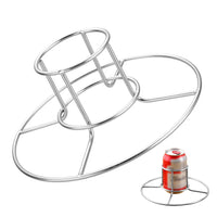 Beer Can Chicken Holder Stainless Steel Stand with Handle for Grill & Smoker Style 1