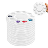 12PCS 10 Well Plastic Paint Palette for Acrylic Watercolor Art Painting Supplies
