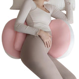Portable W Shaped Pregnancy Pillow Maternity Support for Side Sleepers Pink
