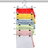 Saving Hanging Pants Hangers with 12 Clips and 360 Degrees Swivel Hook