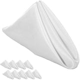 10 PCS Polyester Satin Dinner Napkins for Weddings Hotels Dining White