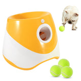 Automatic Fetch Ball Launcher Dog Toy with 3 Balls 3 Range Modes Orange