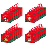 24 Pcs Christmas Halloween Gift Bags Nonwoven with Handles Red