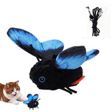 Butterfly Cat Toy Electric Flapping Wings 3 Modes with Touch Activation Blue