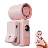 Handheld Turbo Fan Clip On with LED Display 4 Speeds 180 Tilt Pink