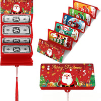 10-Slot Foldable Christmas Red Envelope Holder with Gold Foil Stamping – Holiday Money Gift Envelope Organizer Red