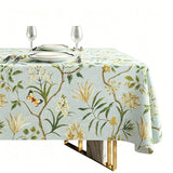 Table Cloth Waterproof Tablecloth Oil Proof Spill Proof Cloth for Dining Camping Green
