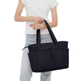 Women’s Handheld Tote Bag – With Cup Holder Compartment and Luggage Sleeve for Travel & Work Black