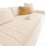 Non Slip Couch Covers for Dogs Fuzzy Pet Couch Covers for Furniture Protector Washable Cream