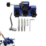 Universal Hand-Crank Blade Sharpening Tool for Fast Outdoor Yard Work Blue