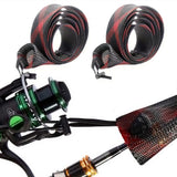 2Pcs Fishing Rod Socks with Elastic Strap Fishing Rod Sleeve - Red