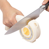 6-in-1 Kitchen Knife Sharpener Multi-Use Rotary Knob for Home Cooking White