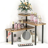3 Tier Moveable Corner Shelf Organizer for Kitchen Bathroom Brown