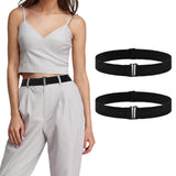 2-Pack Women’s Adjustable Stretch Belts Invisible Elastic Waistband for Pants and Dresses Black