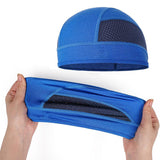Skull Cap Helmet Liner – Cycling & Motorcycle Cap for Under Helmet Use  Blue