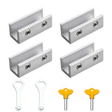 4 PCS Sliding Window Locks with Key Silver