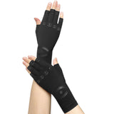 Half Finger Compression Gloves – Carpal Tunnel & Joint Support for Typing Black