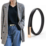 Women's Casual Belt PU Leather Vintage Adjustable 72-94cm Black