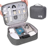 Large Travel Organizer Bag for Electronics with Adjustable Dividers Gray