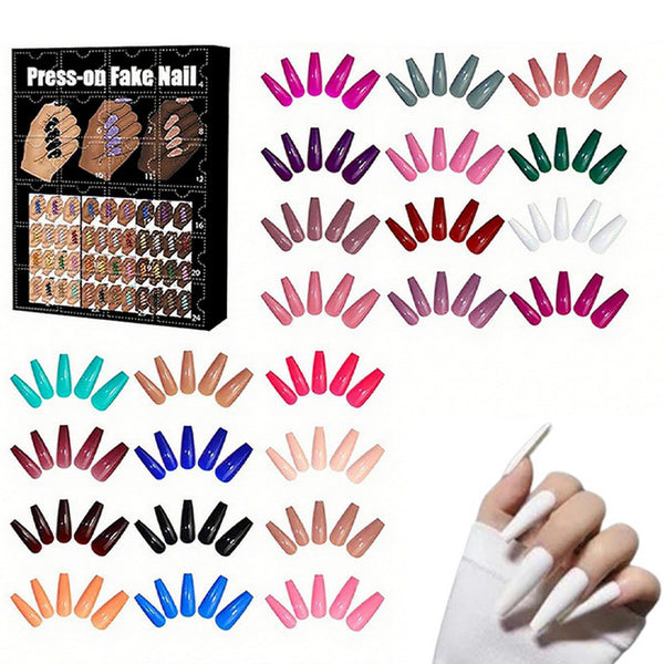 12-Day Christmas Countdown Nail Set  – Advent Holiday Press-On Nails Style 1