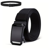 Stretch Tactical Belt for Men Military Work Rigger Hiking Nylon Web Ratchet Quick Release Belt Black